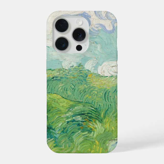 Coque iPhone Vincent Van Gogh peinture Champ de blé vert  (Verso)