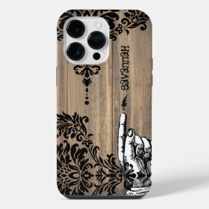 Coque Pour Pour iPhone 14 Pro Max Vins en bois de grange Damas personnalisées