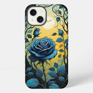 Etui iPhone 13 Vins Roses bleus 2