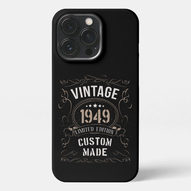 Coque iPhone Vintage 1949 Limited Edition Personnalisé (Verso)