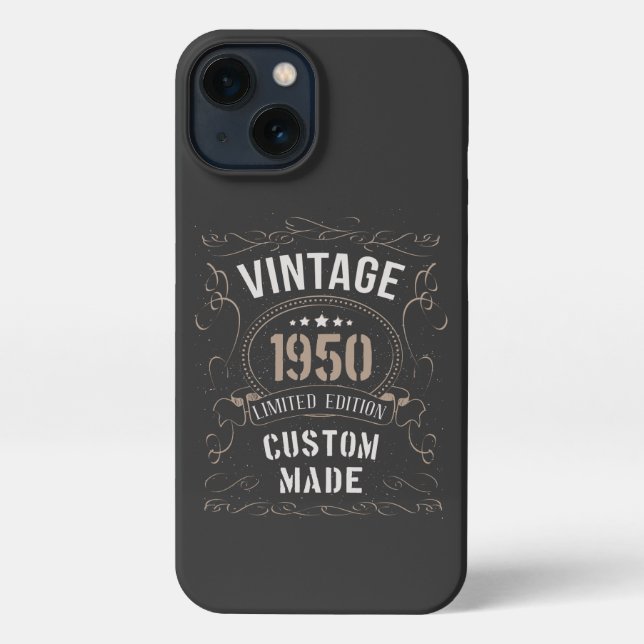Coque iPhone Vintage 1950 Limited Edition Personnalisé (Verso)