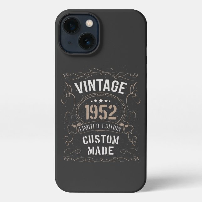 Coque iPhone Vintage 1952 Limited Edition Personnalisé (Verso)