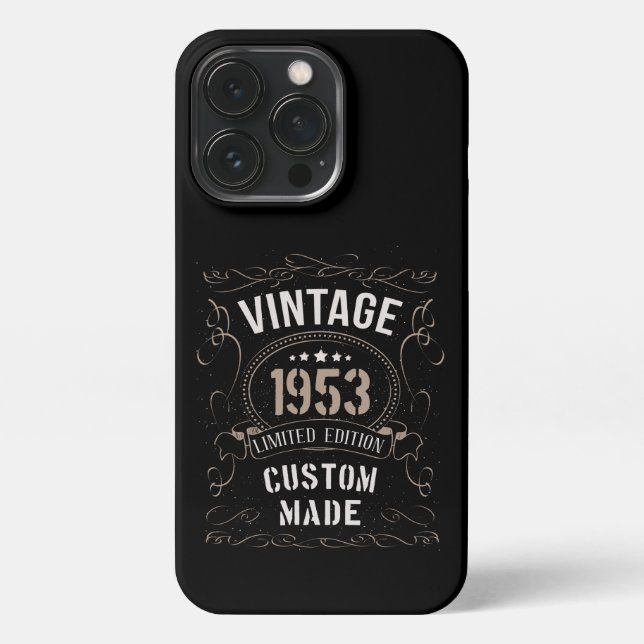 Coque iPhone Vintage 1953 Limited Edition Personnalisé (Verso)