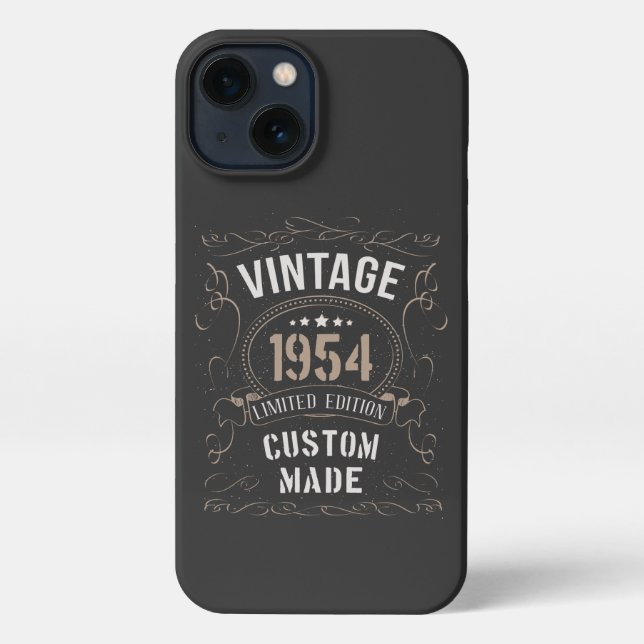 Coque iPhone Vintage 1954 Limited Edition Personnalisé (Verso)