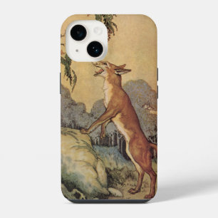 Coque Pour iPhone 14 Vintage Aesop's Fables, Fox, Rooster et le Chien