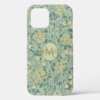 Coque iPhone 12 Vintage Botanique Floral Turquoise et vert