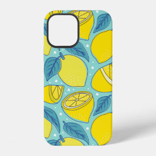 Coque iPhone 12 Vintage citron frais fruits tropicaux sans soudure