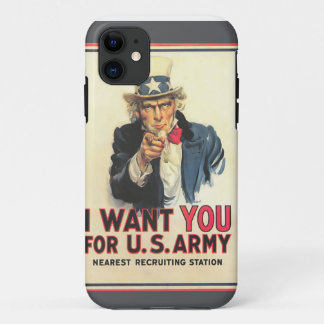 Coque iphone vintage d'affiche de recrutement de