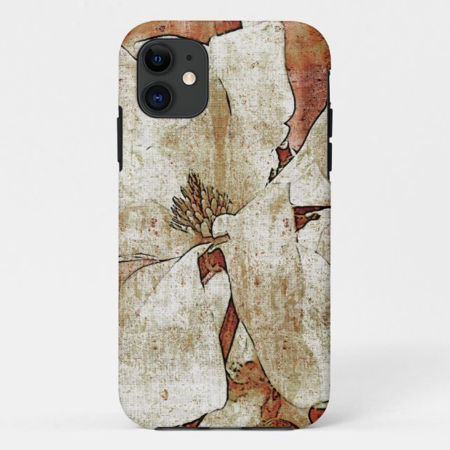 Coque iphone vintage de fleur de magnolia (Dos)