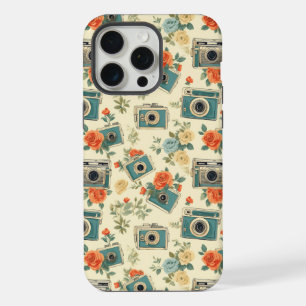Coque iPhone 15 Pro Max Vintage Floral & Motif de caméra