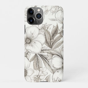 Coque iPhone 11Pro Vintage Floral Sepia Motif (11)