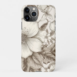 Coque iPhone 11Pro Vintage Floral Sepia Motif (14)