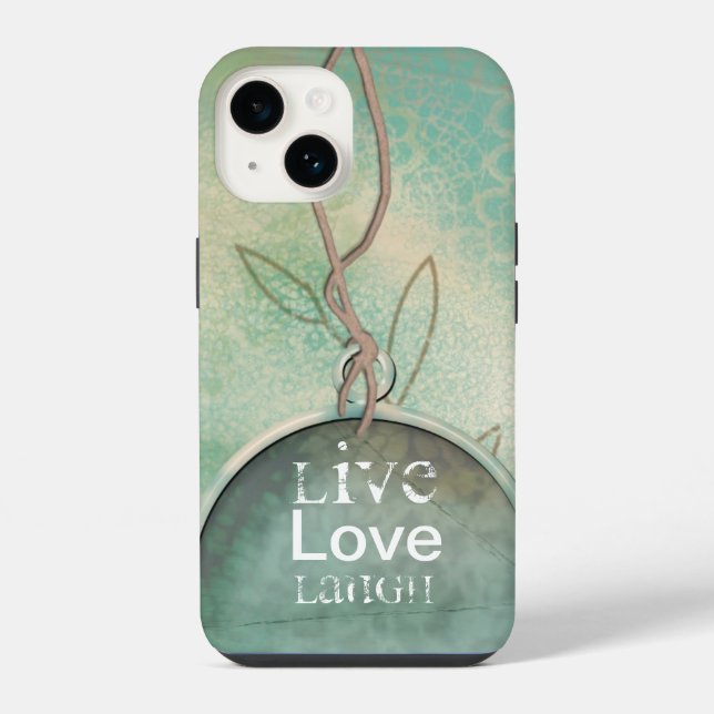 Coque iPhone Vintage Live Love Rire (Verso)