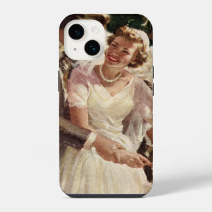 Coque Pour iPhone 14 Vintage Mariage Mariée Groom Les jeunes mariés cou