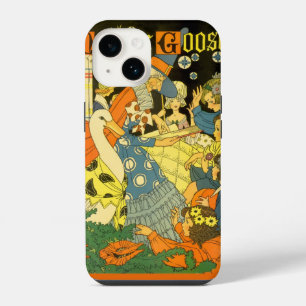 Coque Pour iPhone 14 Vintage Mother Goose lisant des livres aux enfants