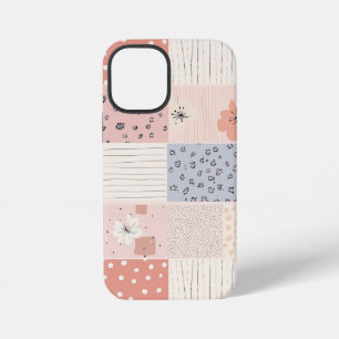 Coque iPhone 12 Mini Vintage Motif de Patchwork Floral - Pastel (10)