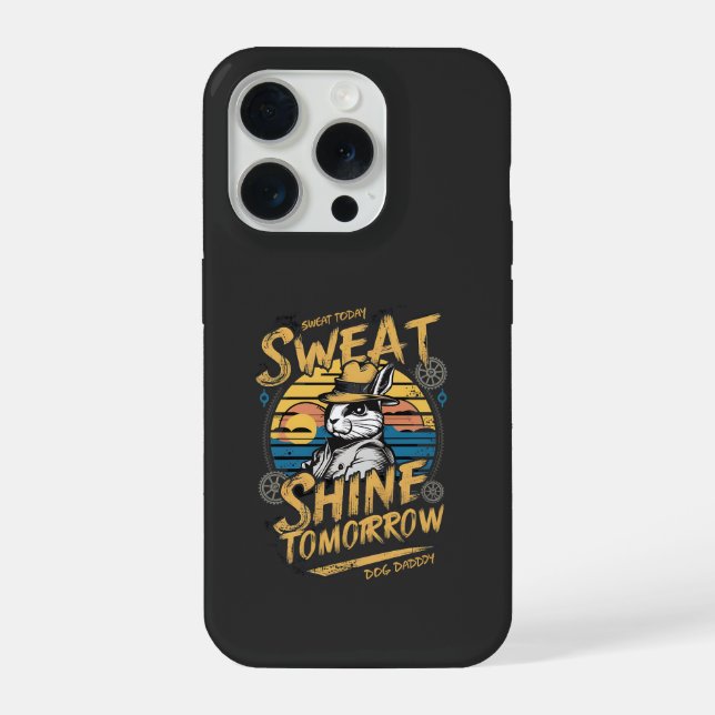 Coque iPhone Vintage Rabbit Workout Motivation Art (Verso)
