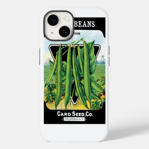 Coque Pour iPhone 14 Vintage Seed Packet Étiquette Art, Bush Bean Légum