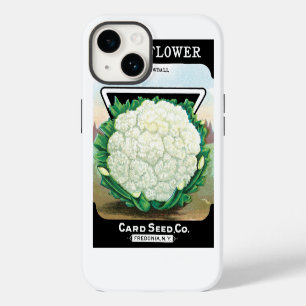 Coque Pour iPhone 14 Vintage Seed Packet Étiquette Art, Cauliflower Lég