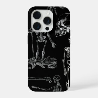 Coque iPhone 15 Pro Vintage Skeleton Illustration Phone Case