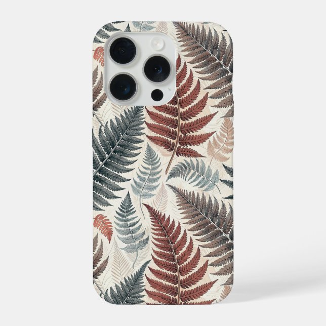 Coque iPhone Vintage-style botanical fern leaves (Verso)