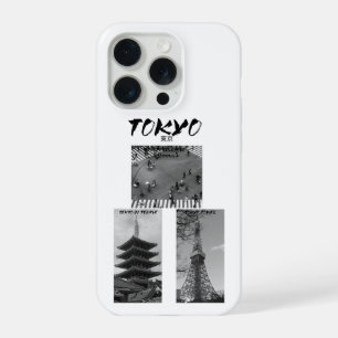 Coque iPhone 15 Pro Vintage Tokyo tenue de rue japonaise Noir & Blan