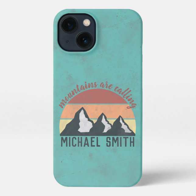 Coque iPhone Vintages pastels montagnes appellent monogram (Verso)