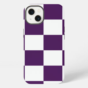 Etui iPhone 13 Violet et blanc à carreaux