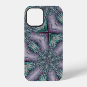 Coque iPhone 12 Violet et vert turquoise science-fiction moderne 