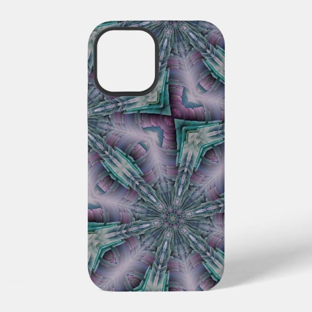 Coque iPhone Violet et vert turquoise science-fiction moderne  (Verso)