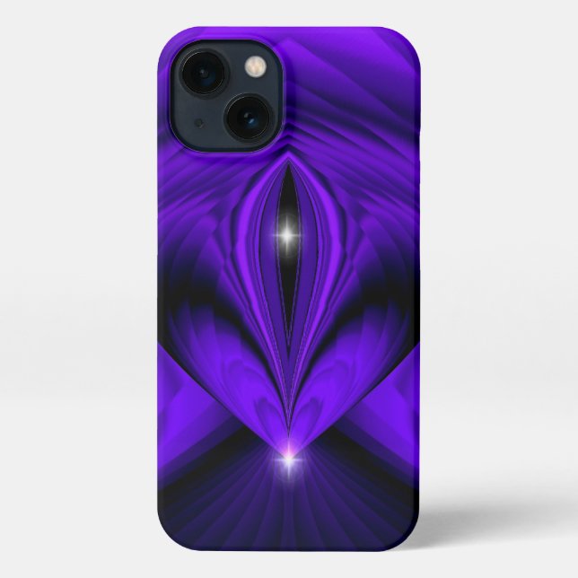 Coque iPhone Violet Fleur arc-en-ciel rêve deux étoiles (Verso)