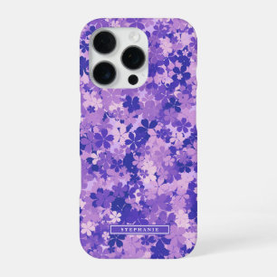 Coque iPhone 16 Pro Violet Floral Élégant Violet Blossom Motif