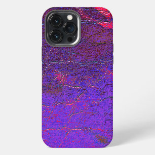Etui iPhone 13 Pro Max Violet gothique à rouge agrandi cuir taché