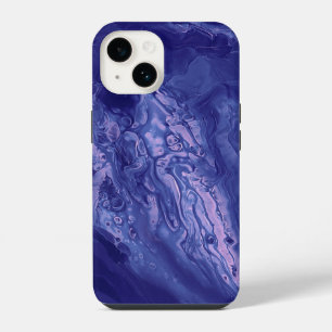 Coque Pour iPhone 14 Violet rose acrylique pourrissant l'art fluide Abs