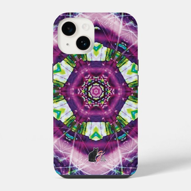 Coque iPhone Violette Kaléidoscope (Verso)