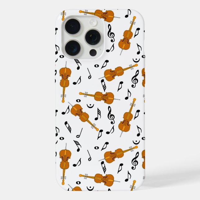 Coque iPhone Violoncelles et notes de musique noires (Verso)