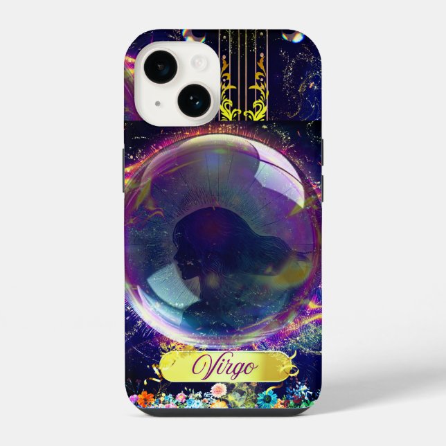Coque iPhone Virgo, bleu (Verso)