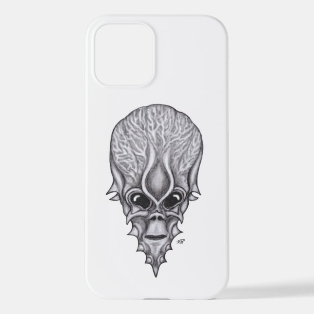 Coque iPhone Visage Alien, Reconstruction faciale du crâne afri (Verso)