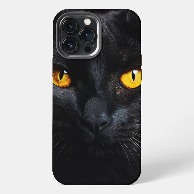 Coque iPhone Visage de Chat Noir (Verso)
