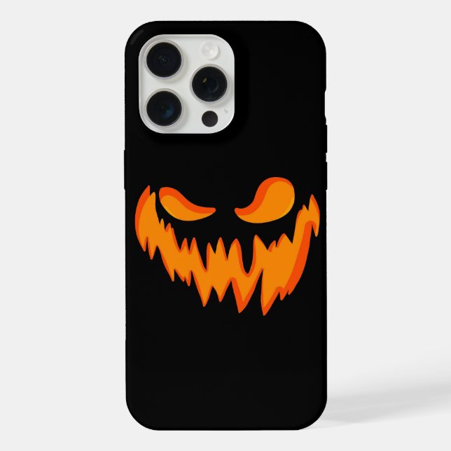 Coque iPhone Visage de citrouille (Verso)