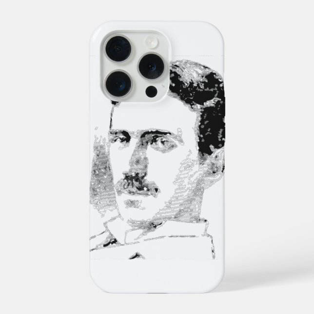 Coque iPhone Visage de Nikola Tesla (Verso)