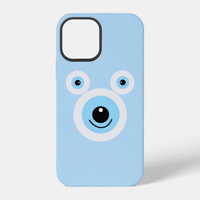 Coque iPhone Visage d'ours blanc drôle (Verso)
