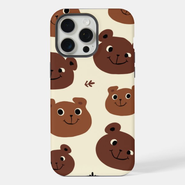 Coque iPhone Visage drôle d'ours (Verso)