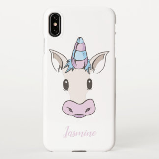 Coque iPhone XS Max Visage Unicorne Avec Votre Nom