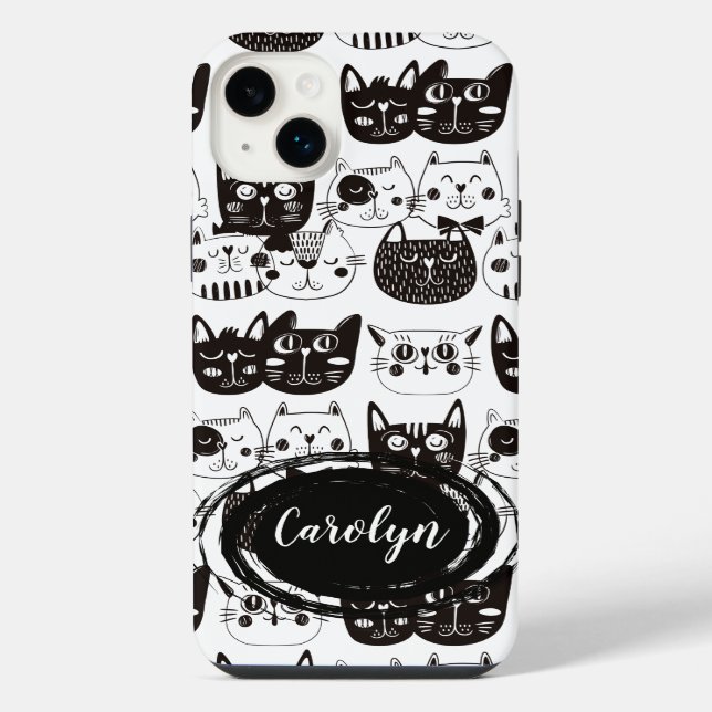 Coque iPhone Visages de chat fous motif (Verso)