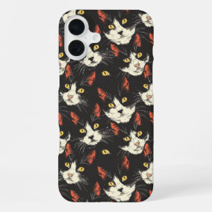 Coque iPhone 16 Plus Visages de Chat Stylés