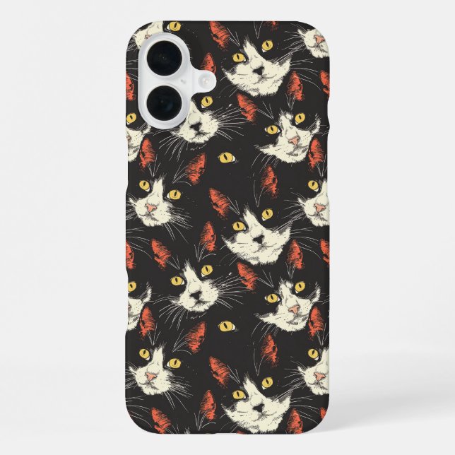 Coque iPhone Visages de Chat Stylés (Verso)