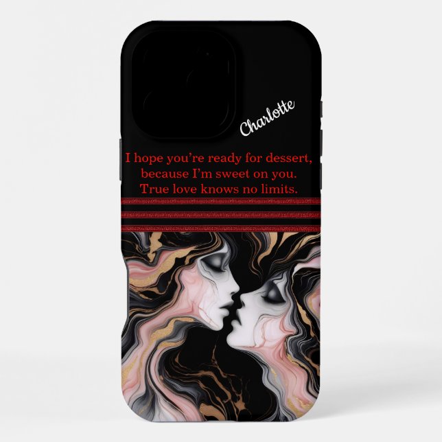 Coque iPhone Visages élégants dans l'abstrait  (Verso)