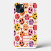 Visages heureux souriants avec un nom personnalis