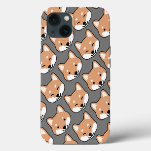 Etui iPhone 13 Visages mignons de Shiba Inu Chiens souriants et c